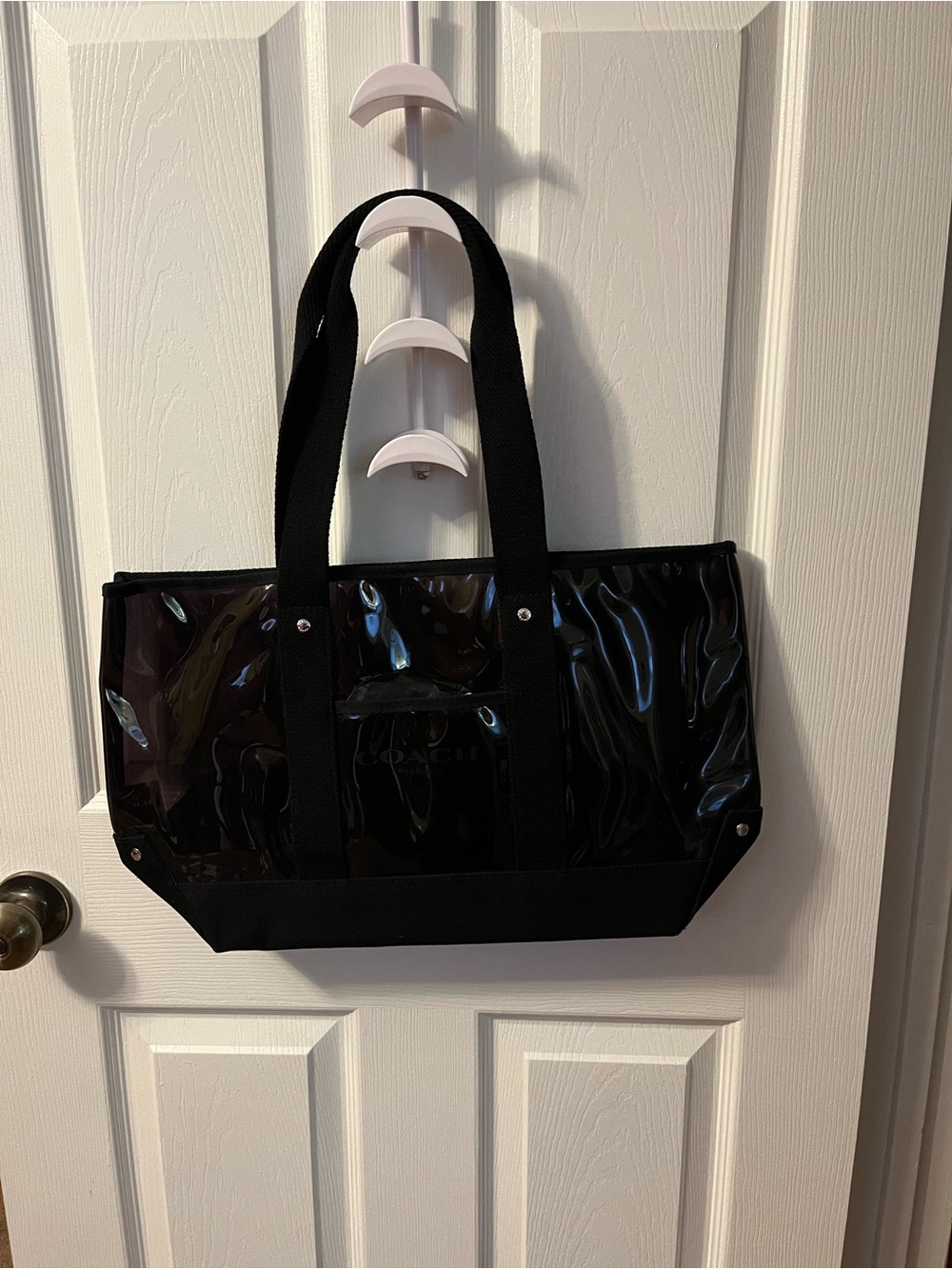 Coach GWP Black Clear Tote Bag with Canvas Trim